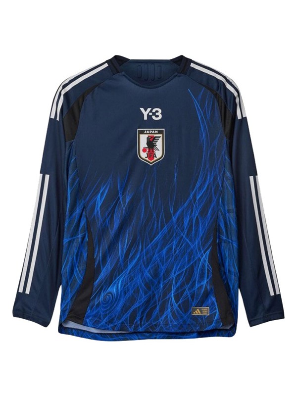 Japan maillot de football à manches longues Y3 authentique LS bleu pour homme premier kit de football de sport haut 2024-2025